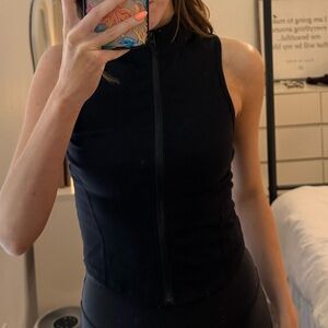 HALARA Black Zip-Up Tank Top